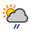 Giornata parzialmente nuvolosa con pioggia che smette più tardi.